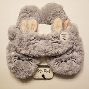 Bunny Slippers Matching Sleep Mask Gift Set